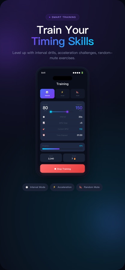 Metronome training screen